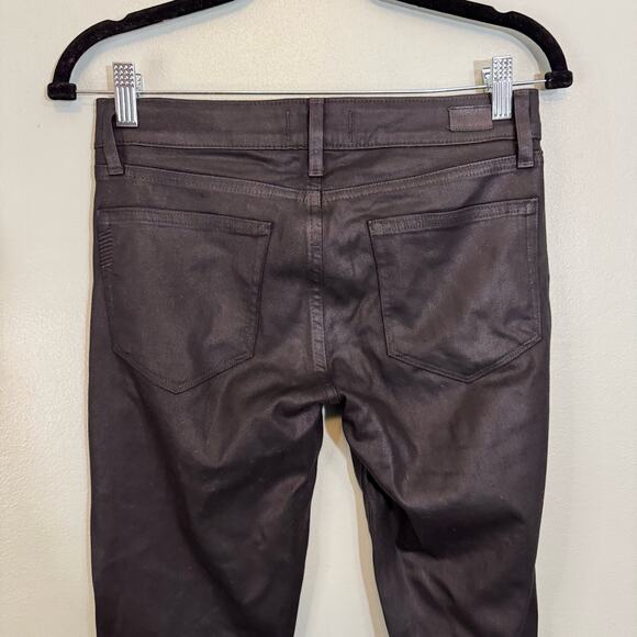 Paige Verdugo Ankle Jeans Women 27 Black Silk Slim Ultra Skinny Low Rise Stretch - Picture 6 of 9